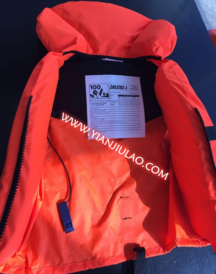 lalizas成人船用救生衣100N(国际标准12402-4, 50-70kg, 71080)
