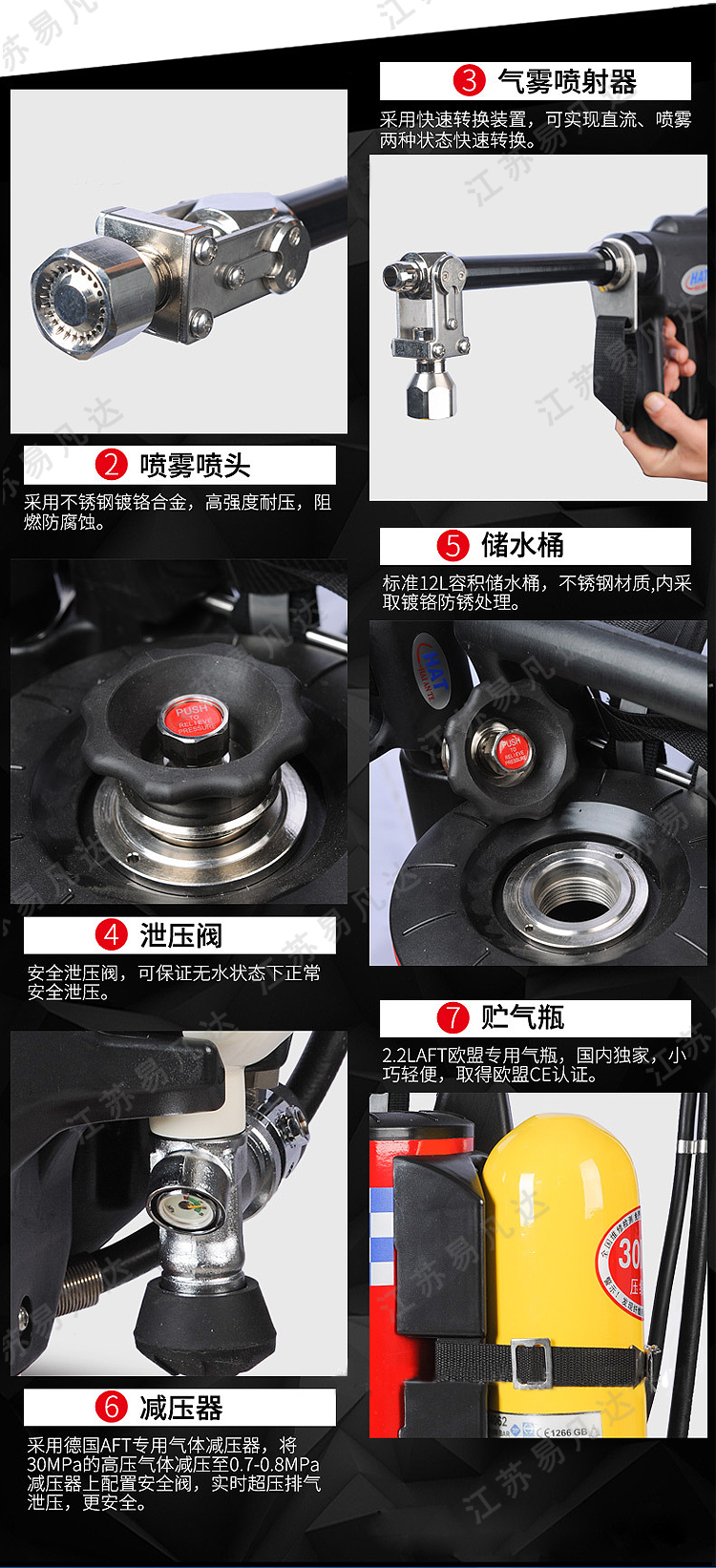 单相流背负式细水雾灭火装置、QWLB12/0.8-A背负式细水雾灭火器含检测报告