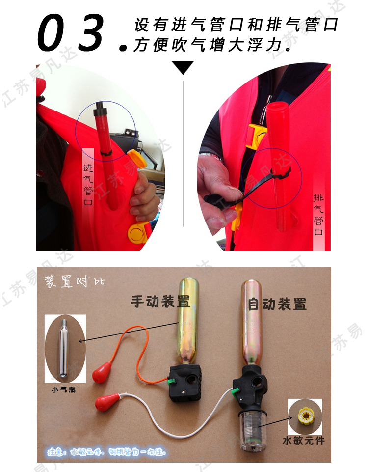 背心充气膨胀救生衣、YFDCQY-03背心式气胀式救生衣、可自己充气的背心救生衣
